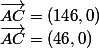  \\ \vec{AC}} = (146, 0) \\ {\vec{AC}} = (46, 0) \\ 